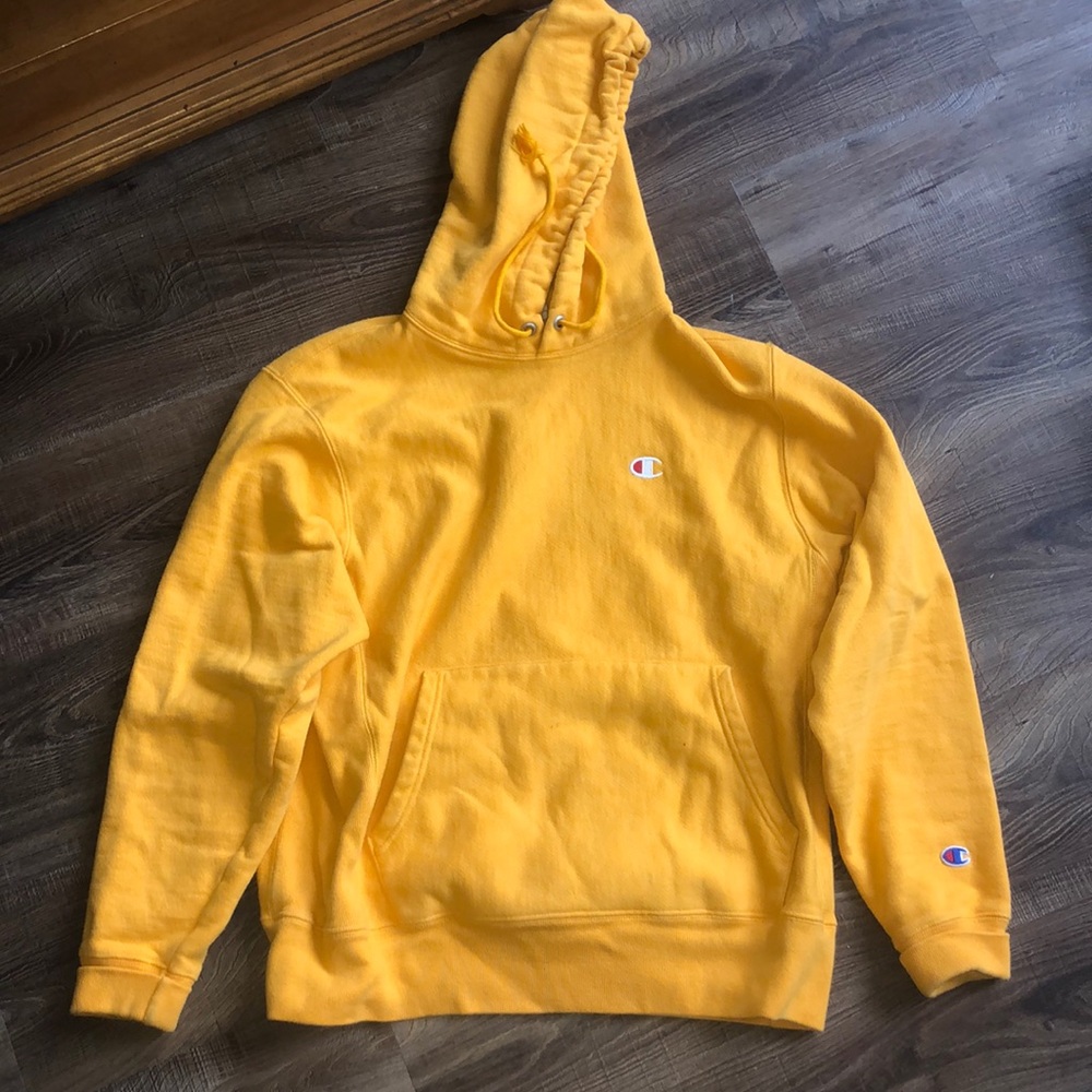 Yellow champion hoodie